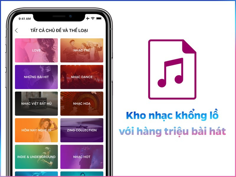 H&agrave;ng triệu b&agrave;i h&aacute;t với nhiều thể loại