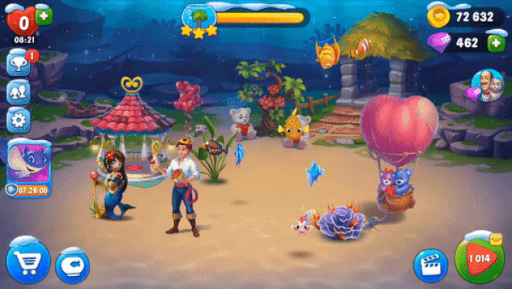 Hình ảnh vương quốc cá trong game Fishdom