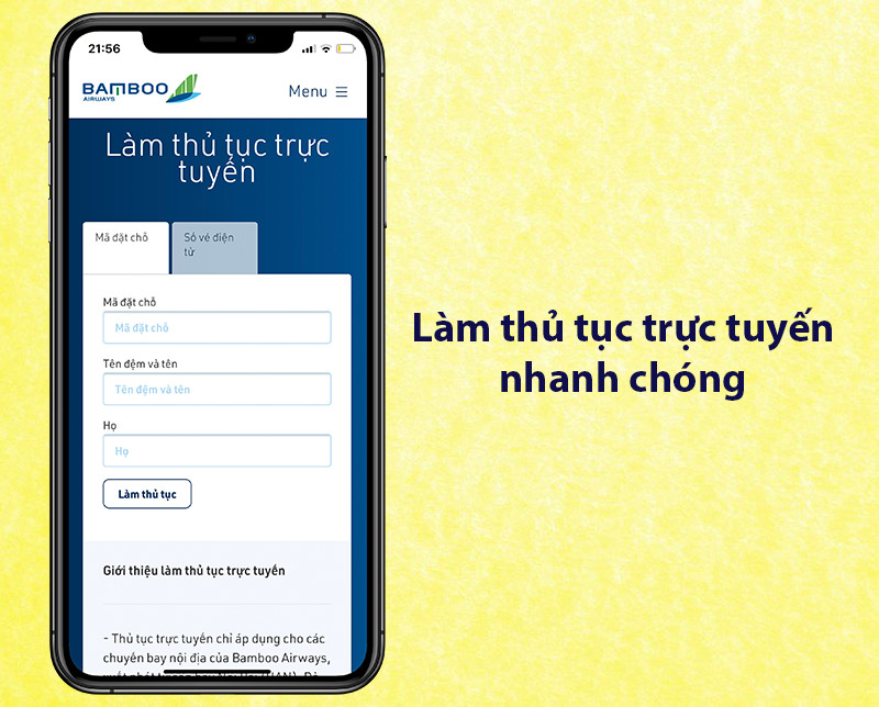 Hỗ trợ check-in trực tuyến