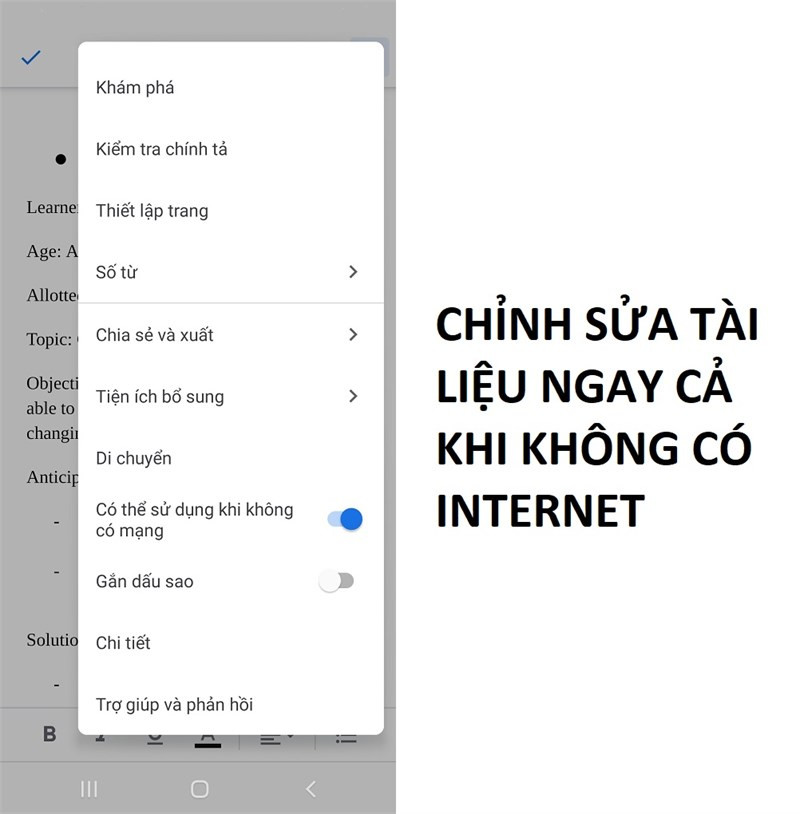 Hỗ trợ làm việc ngoại tuyến