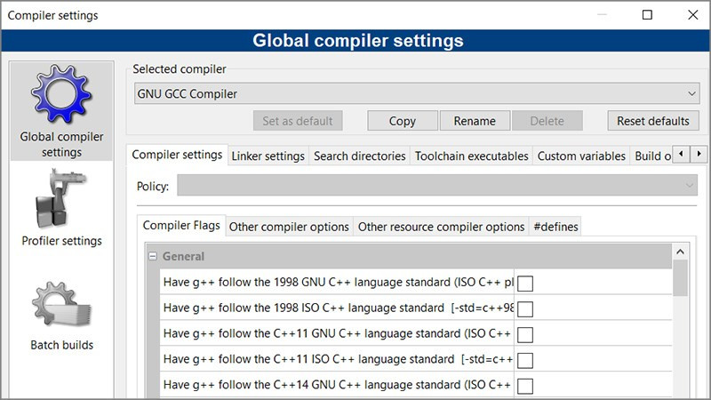 Hỗ trợ nhiều Compiler 