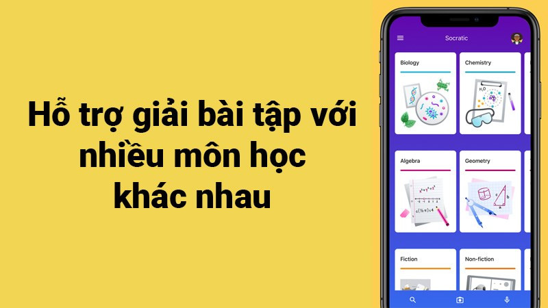 Hỗ trợ nhiều môn học trên Socratic