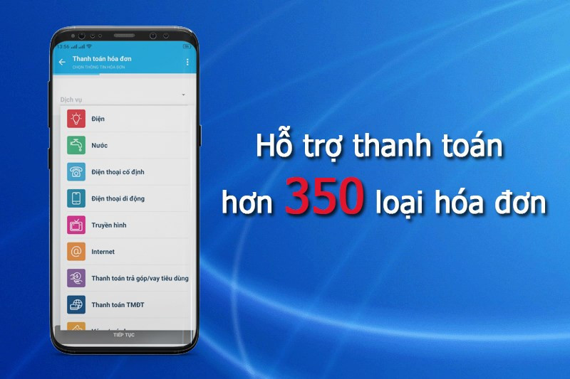 Hỗ trợ thanh to&aacute;n hơn 350 loại h&oacute;a đơn