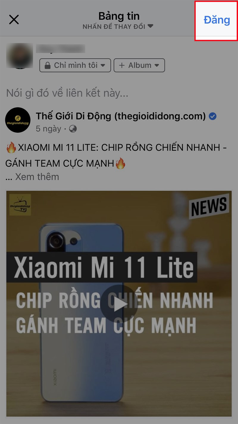 Hoàn tất chia sẻ video