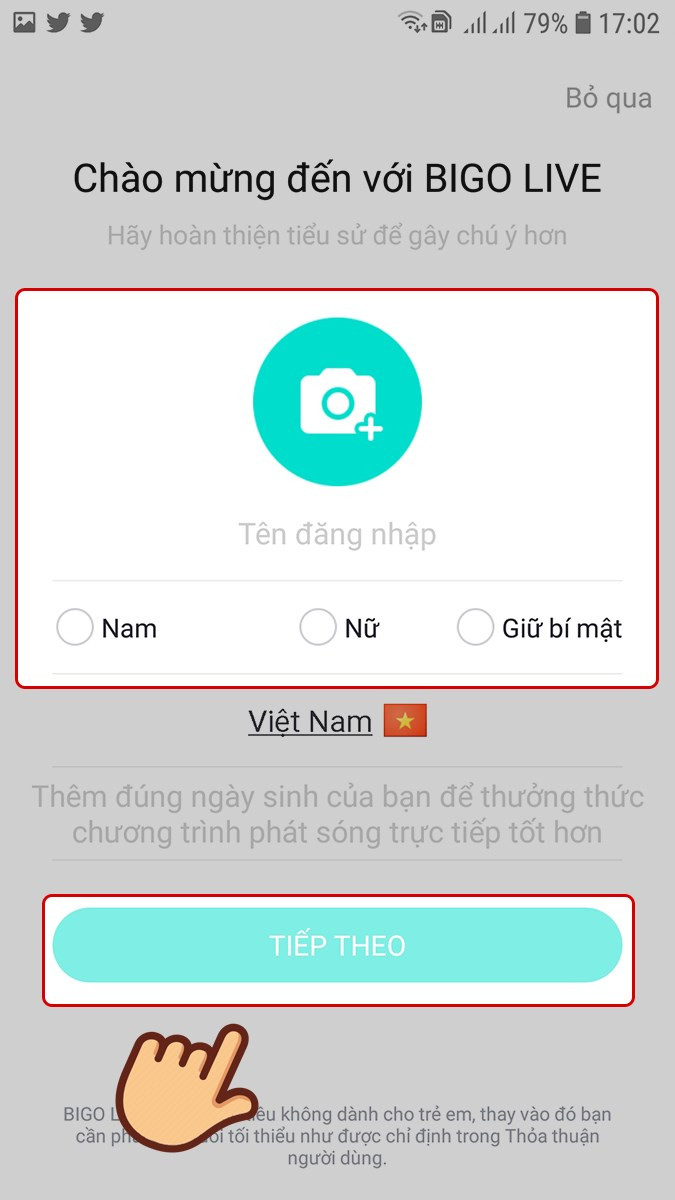 Hoàn thiện hồ sơ Bigo Live