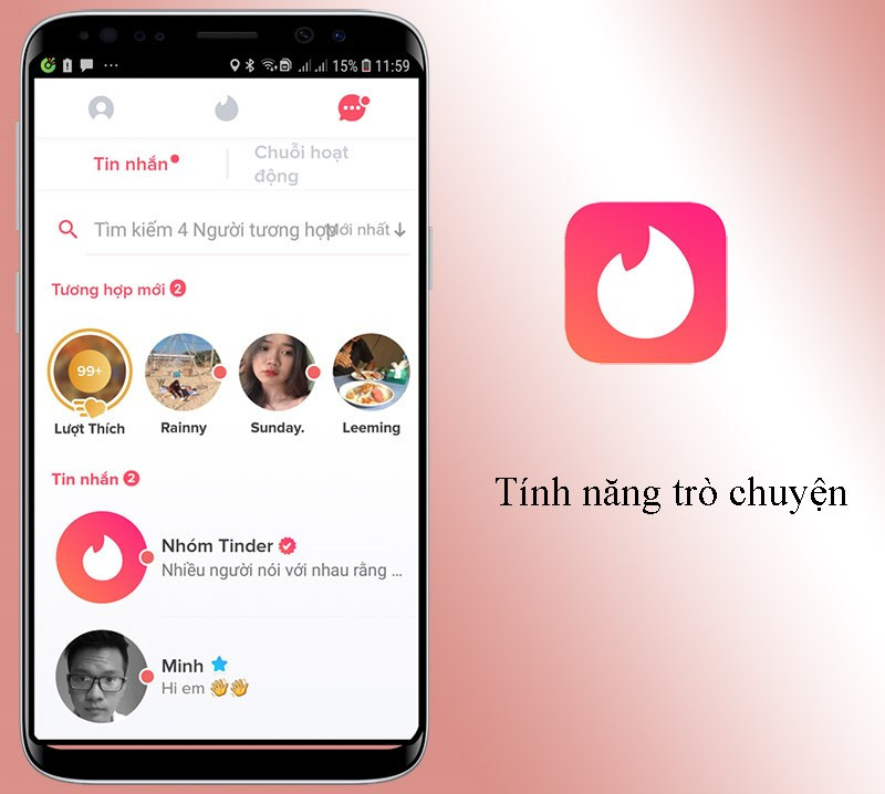 Hộp thư thoại trong ứng dụng Tinder