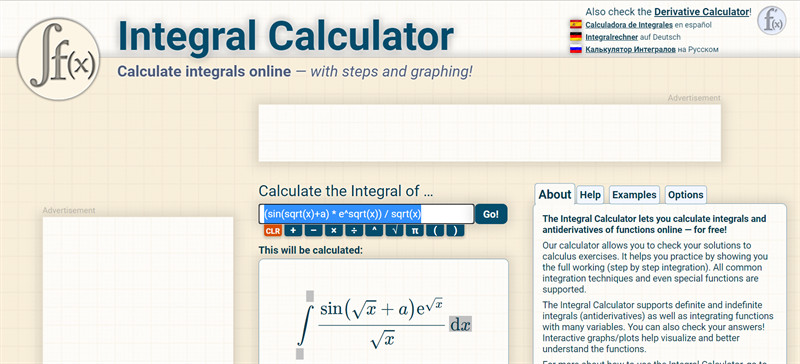 integral-calculator.com - Website tính nguyên hàm online