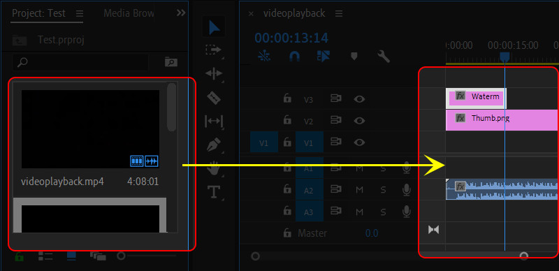 Kéo File vào Sequence