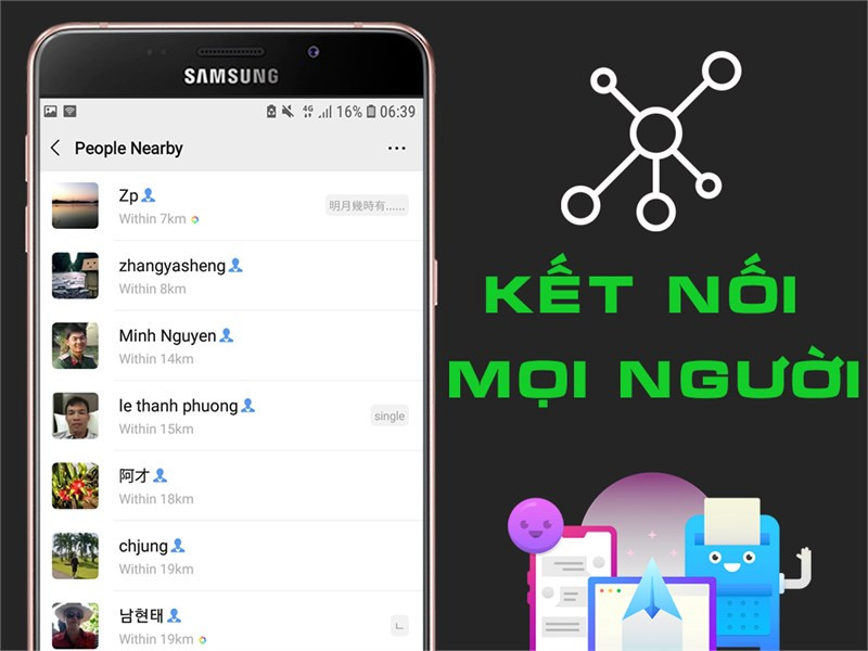 Kết nối bạn bè gần xa trên WeChat