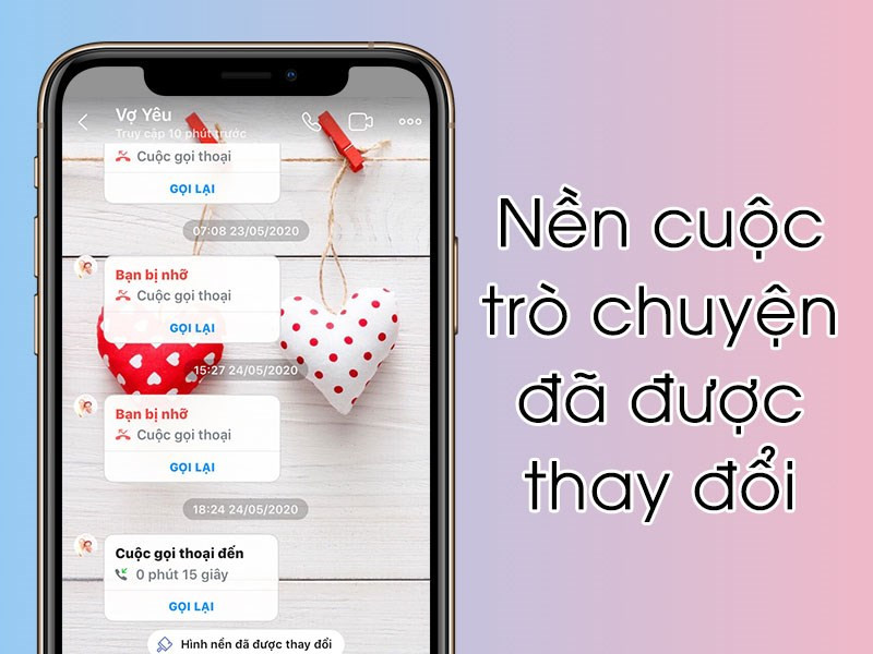 Kết quả đổi hình nền Zalo trên iOS