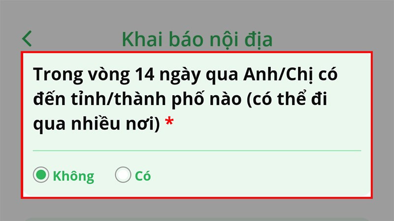 Khai báo tình trạng sức khỏe