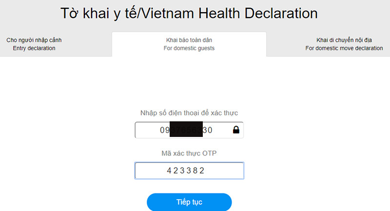 Khai báo trên website