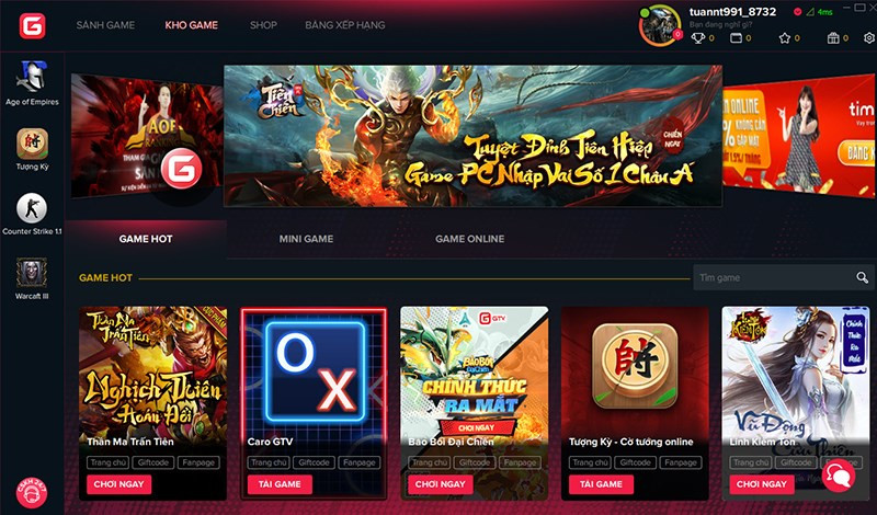 Kho game đa dạng trên GameTV Plus