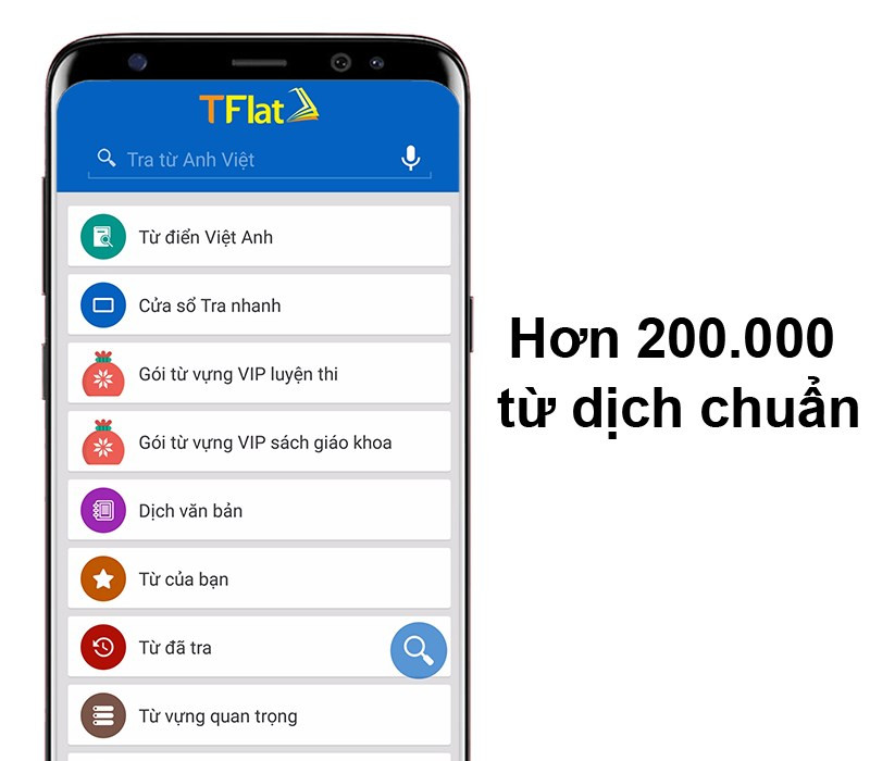 Kho từ vựng phong phú của TFlat Offline