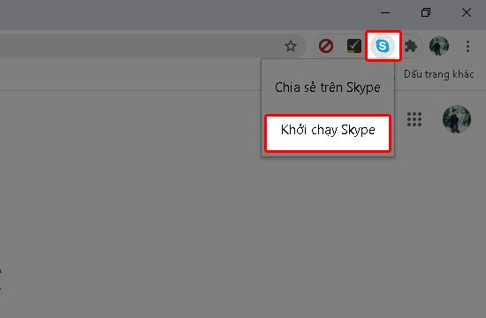 Khởi chạy Skype từ tiện ích Chrome