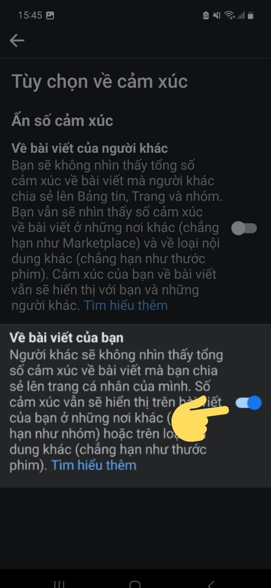 Kích hoạt ẩn like