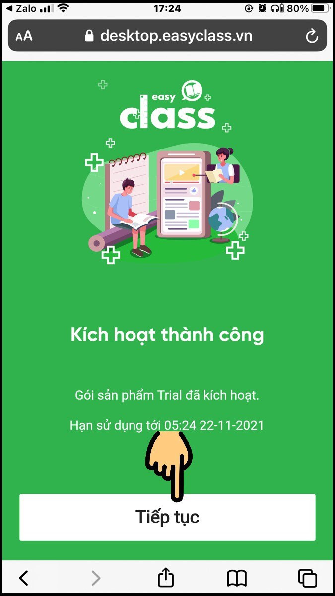 Kích hoạt thành công