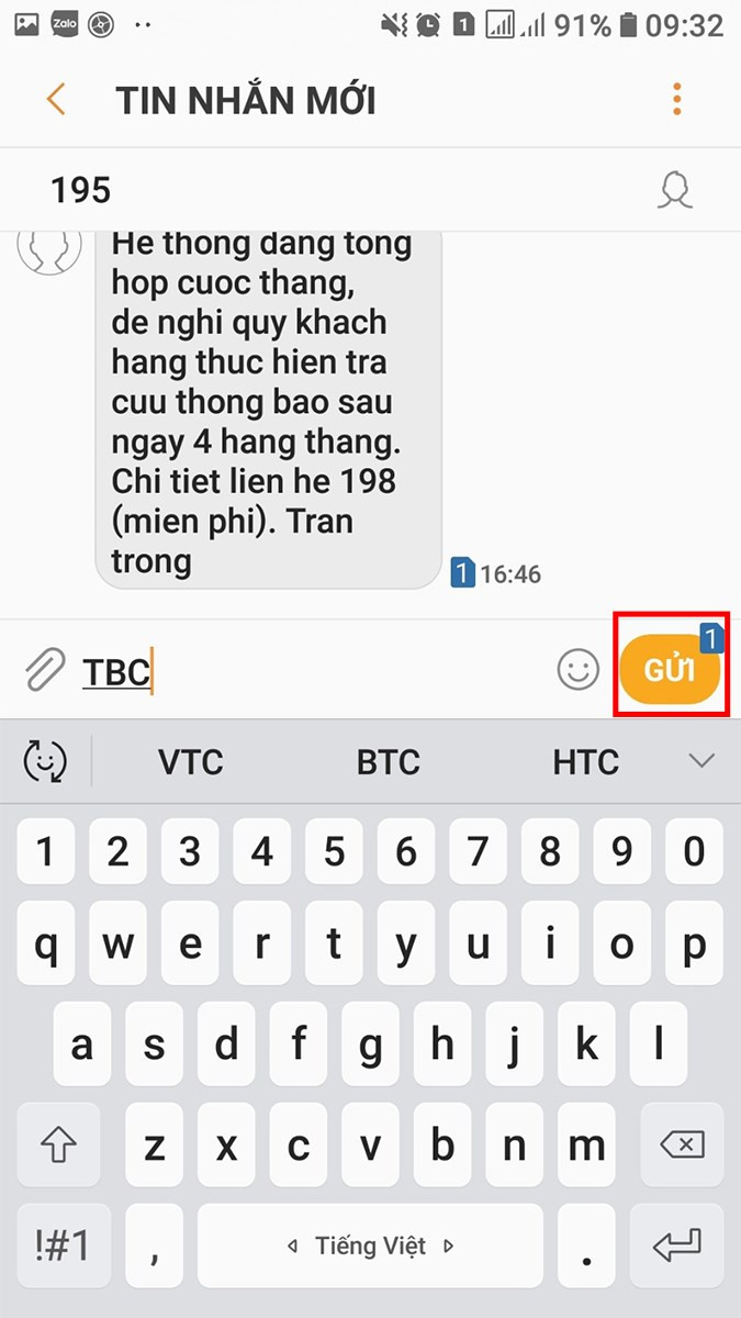 Kiểm tra cước Viettel bằng tin nhắn