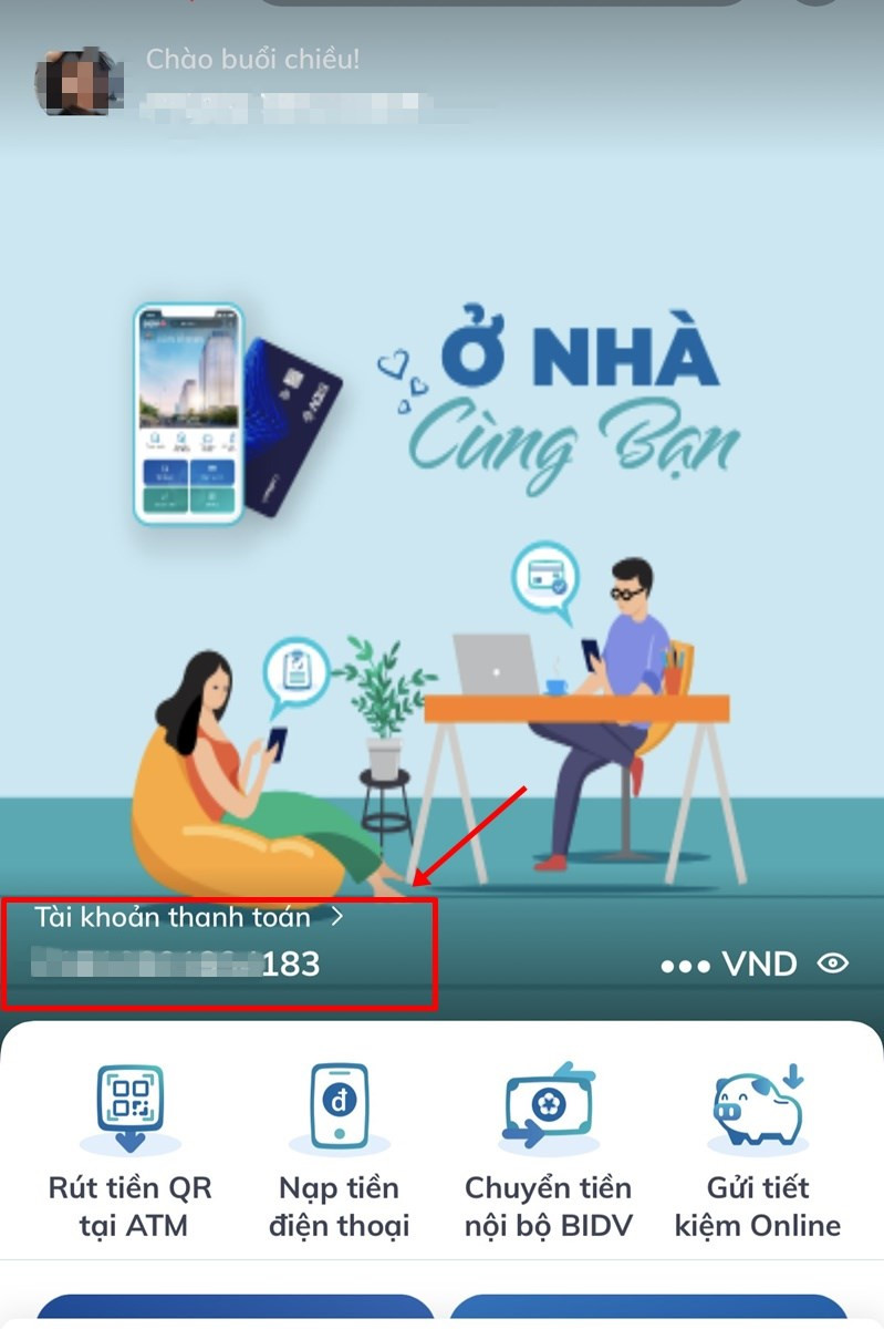 Kiểm tra số tài khoản qua app BIDV