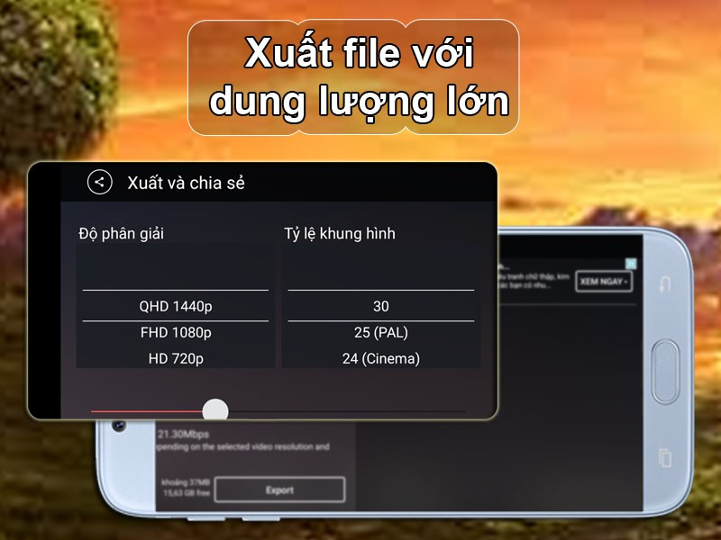 KineMaster hỗ trợ xuất file video với chất lượng cao