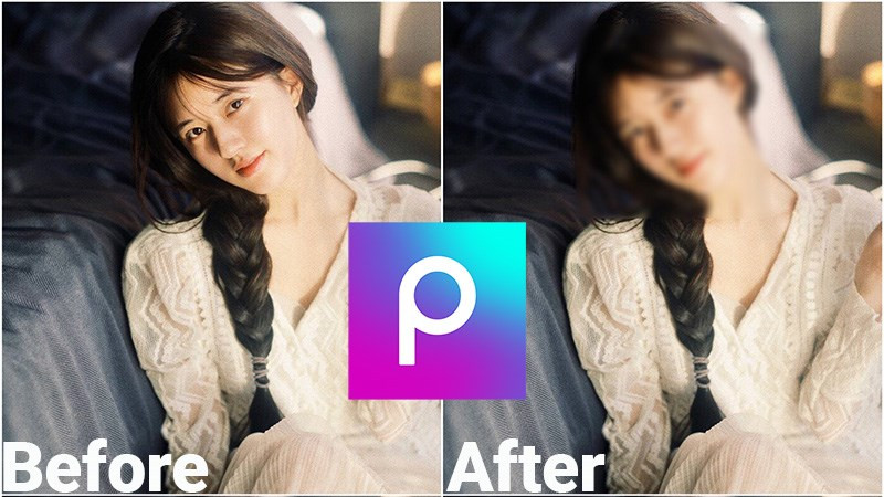 Làm mờ mặt trong PicsArt