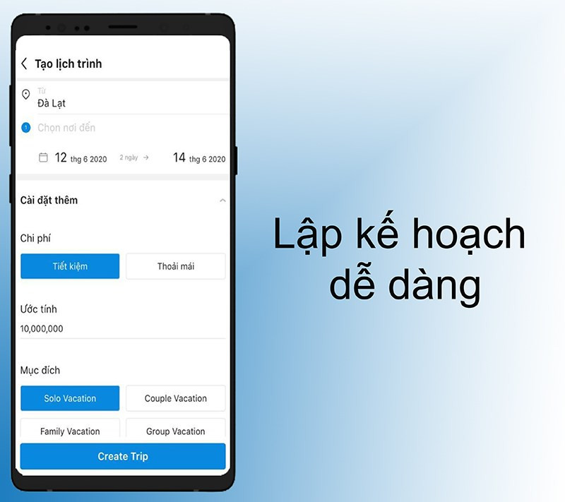 Lập kế hoạch dễ dàng với MeTrip