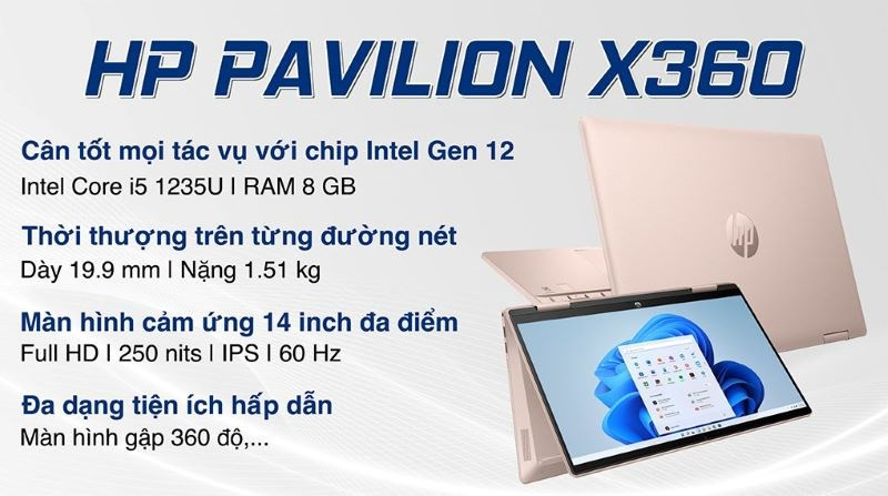 Laptop HP Pavilion X360 14 ek0056TU i5 1235U