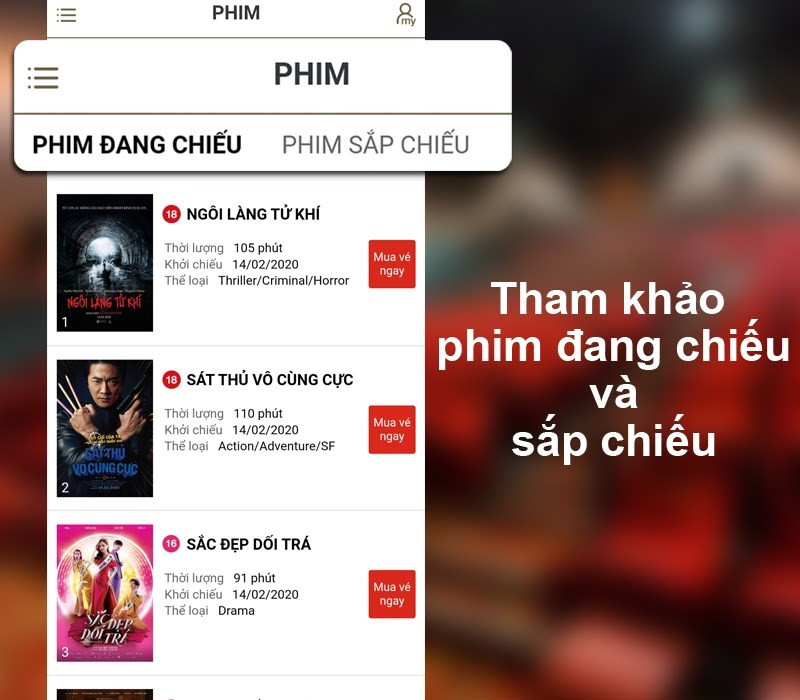 Lịch chiếu phim trên Lotte Cinema