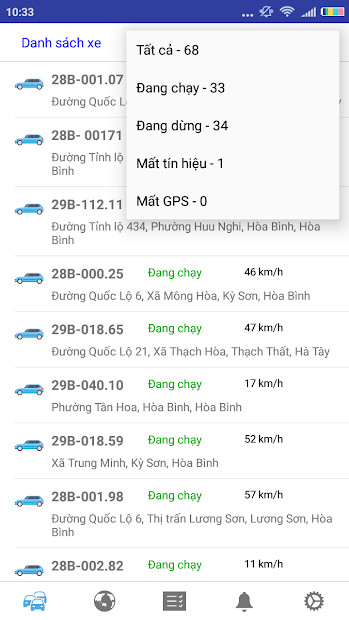 Lịch sử hành trình VNET GPS