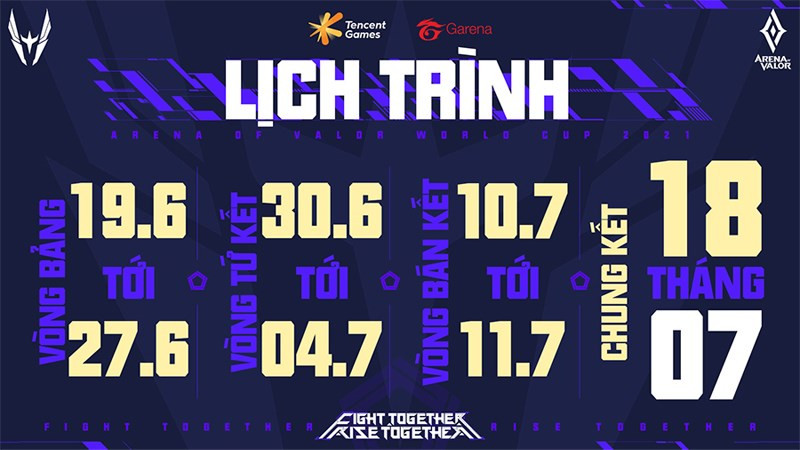 Lịch trình giải đấu AWC 2021