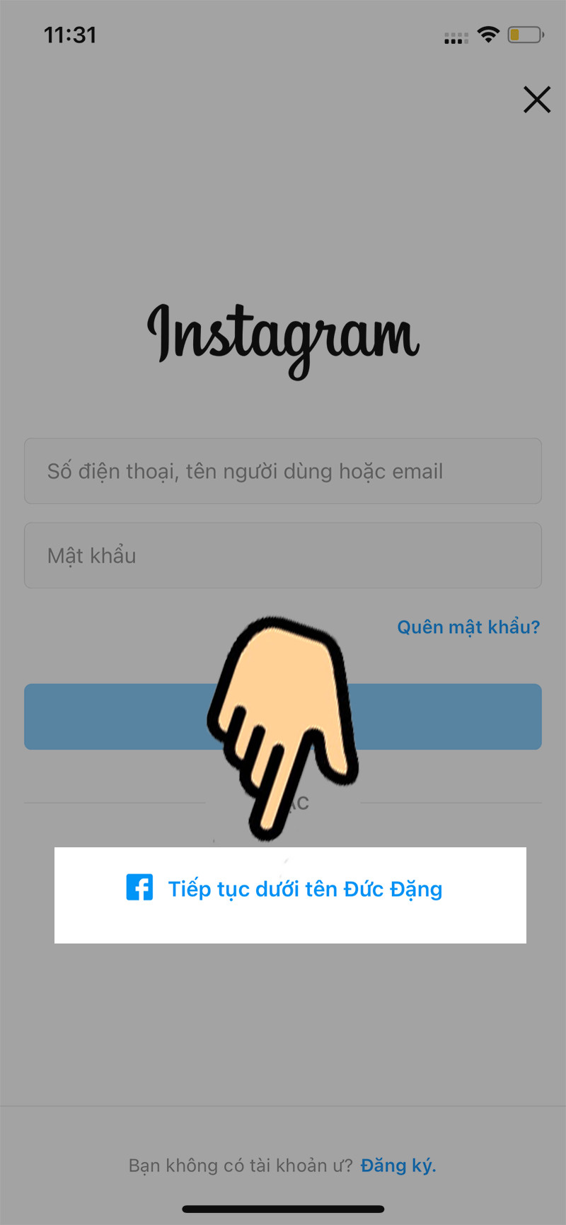 Liên kết Instagram với Facebook