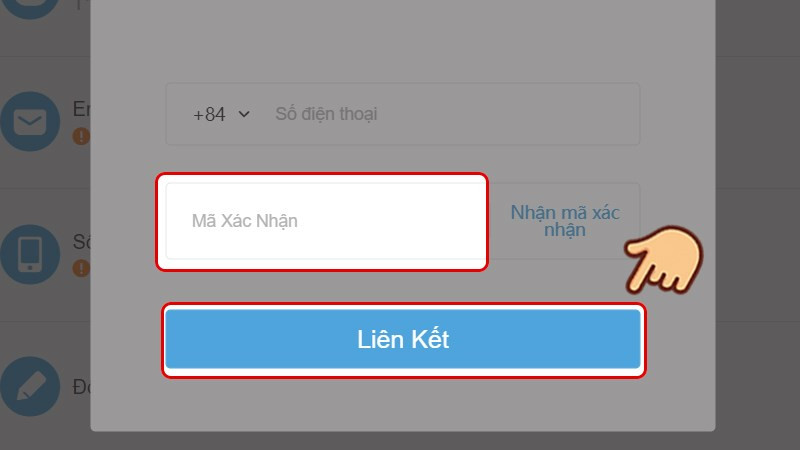 Liên kết số điện thoại