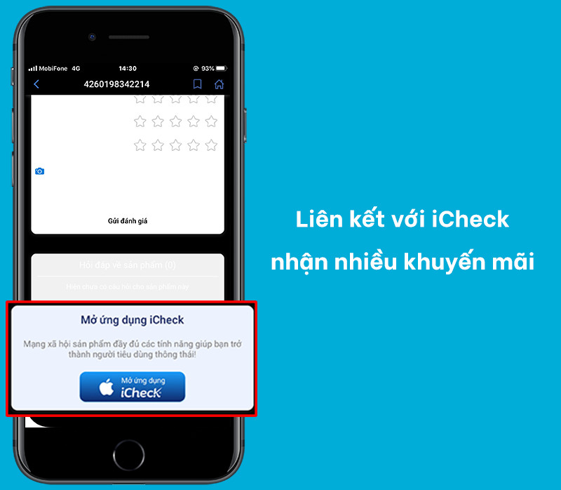 Liên kết với iCheck để nhận khuyến mãi