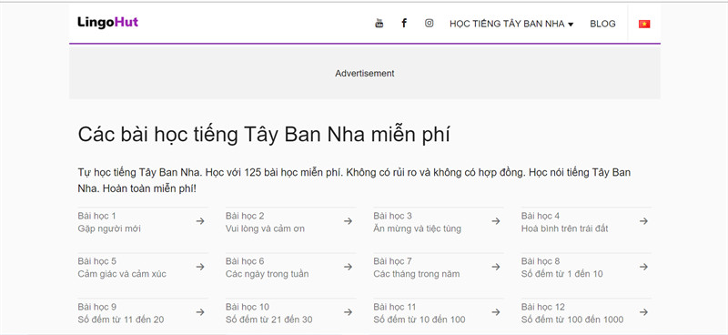 LingoHut - Học tiếng Tây Ban Nha online miễn phí