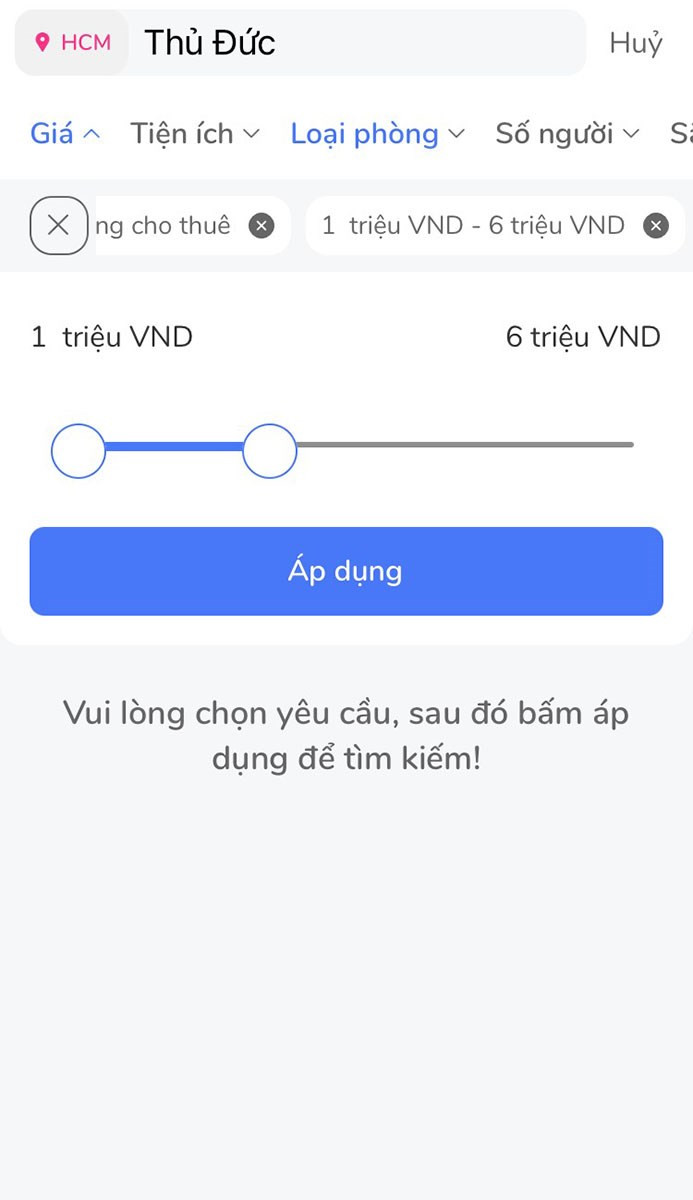 Lọc c&aacute;c lựa chọn