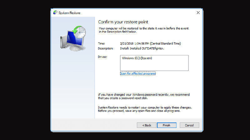 Lợi ích của System Restore