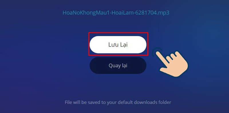 Lưu file nhạc đã cắt trên Audio Cutter