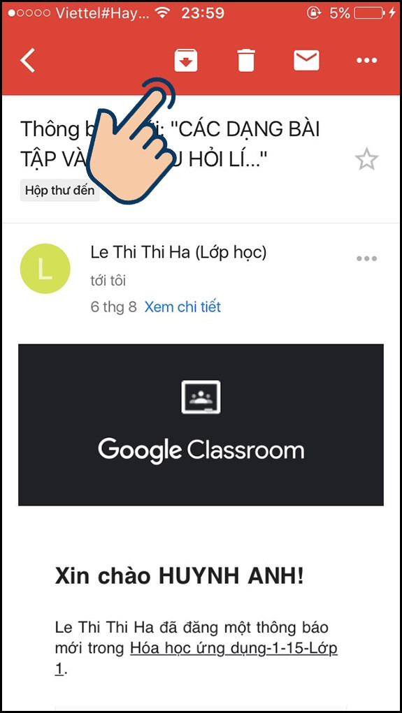 Lưu trữ email trên điện thoại