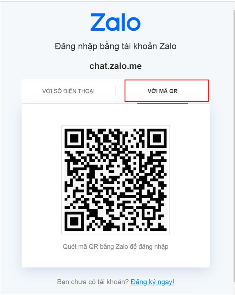 Mã QR trên Zalo Web