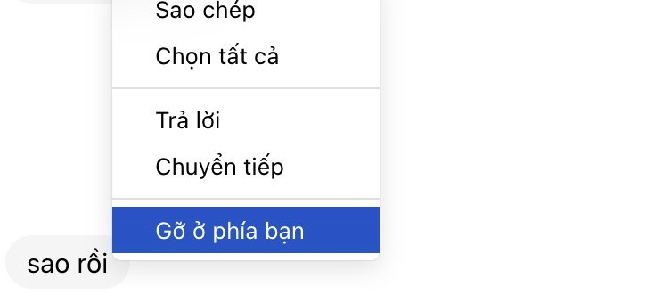 Messenger vẫn cho phép xóa tin nhắn trên laptop