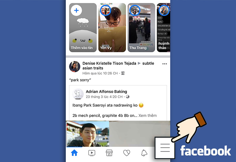 Mở cài đặt Facebook