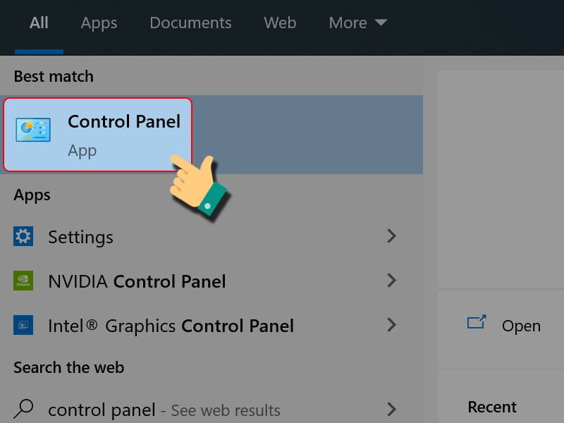 Mở Control Panel trên Windows