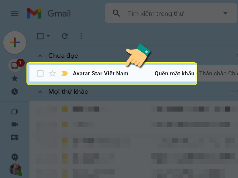 Mở email từ Avatar Star