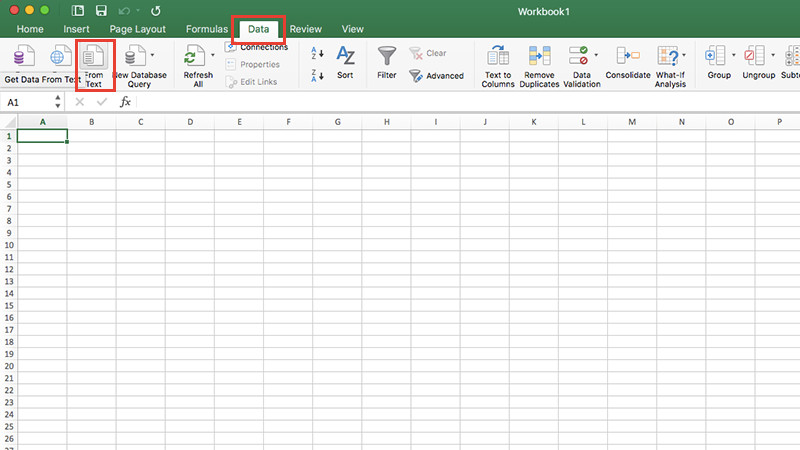 Mở file CSV trong Excel