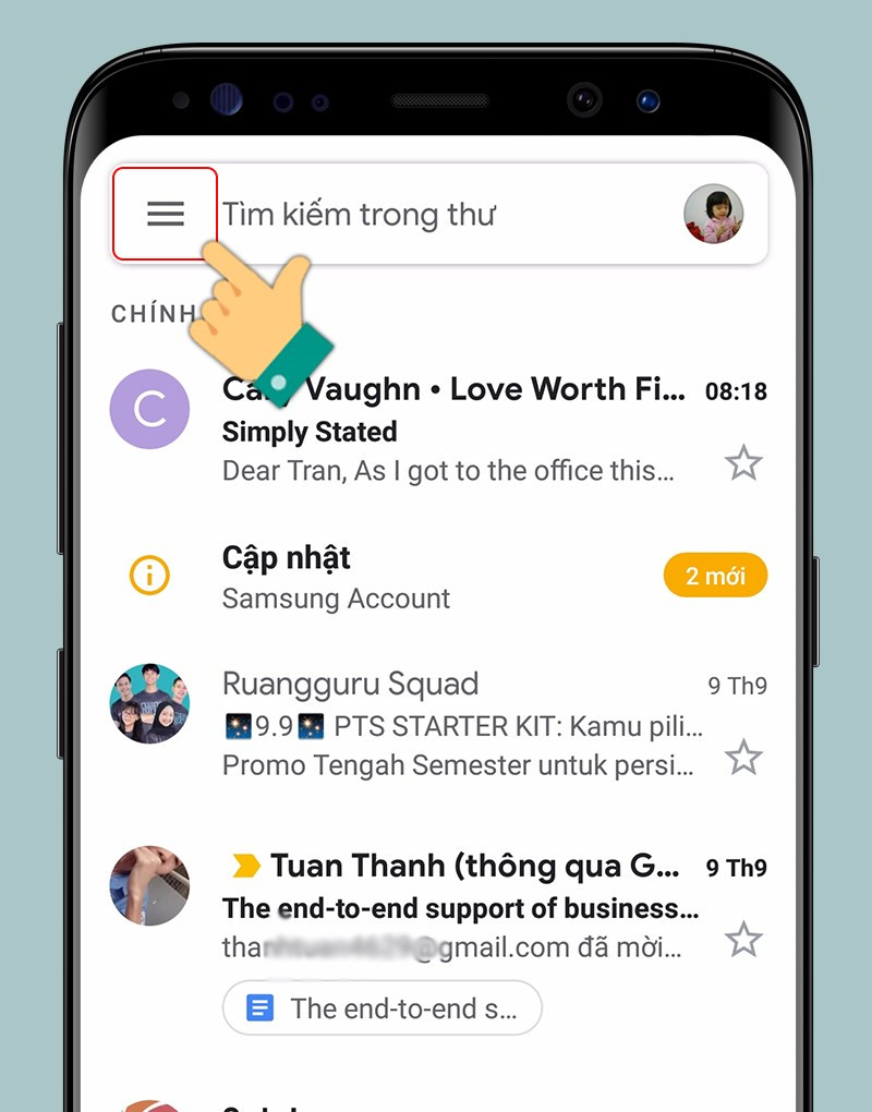 Mở Gmail trên điện thoại