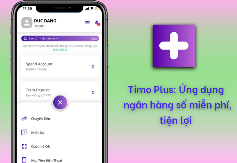 Mở tài khoản Timo Plus online