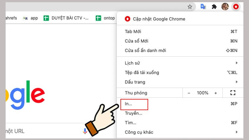 Mở trang web cần chuyển đổi