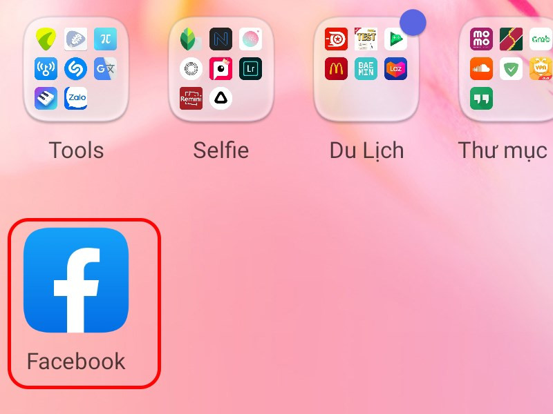 Mở ứng dụng Facebook