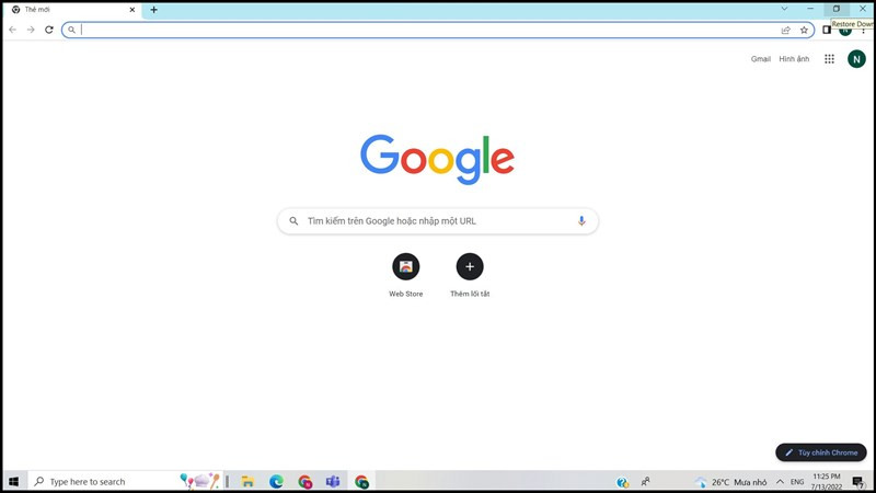 Mở ứng dụng Google Chrome