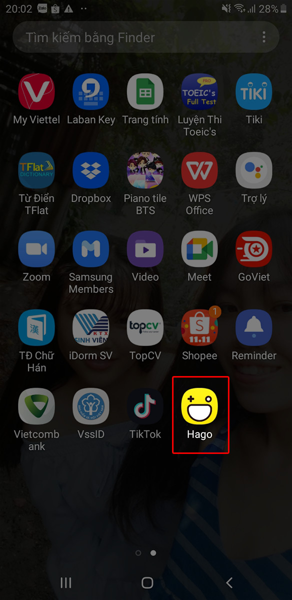 Mở ứng dụng Hago